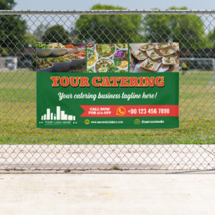 Rotes grünes Logo Foto Catering Marketing Banner