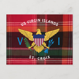 Rotes Grünes Madras Jungferninseln Flagge Personal Postkarte