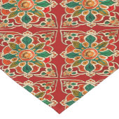 Rotes Grünes Orangengelbes Azulejos Blumenmuster Kurzer Tischläufer (Ecke)