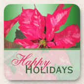 Rotes Grünes Poinsettia Untersetzer Set (6) (Vorderseite)
