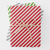 Rotes grünes Silber Strickte Weihnachten Geschenkpapier Set (Beispiel)