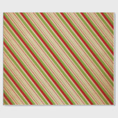 rotes grünes Streifenpapier Geschenkpapier (Flach)