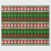 Rotes grünes Tatzendruck-Muster-Packpapier Geschenkpapier (Flach)