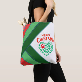 Rotes, grünes und weißes Weihnachtsherz Hundekuh Tasche
