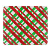Rotes grünes Wasser Diagonal Kariert Schneidebrett (Vorderseite)