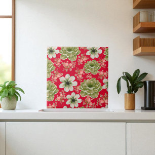 Rotes grünes Wasser Fliese