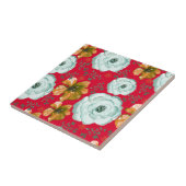 Rotes grünes Wasser Fliese (Seite)