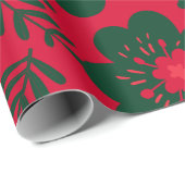 Rotes grünes Wasser Geschenkpapier (Rolleneckpunkt)