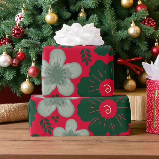 Rotes grünes Wasser Geschenkpapier