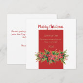 Rotes grünes Weihnachts-Flat Card (Vorne/Hinten)