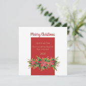 Rotes grünes Weihnachts-Flat Card (Stehend Vorderseite)