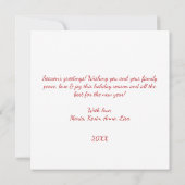 Rotes grünes Weihnachts-Flat Card (Rückseite)