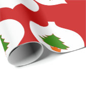 Rotes grünes Weihnachtsbaumschmuckpapier Geschenkpapier (Rolleneckpunkt)