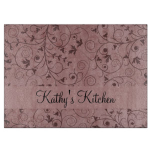 Rotes Grungy Blumen Schneidebrett