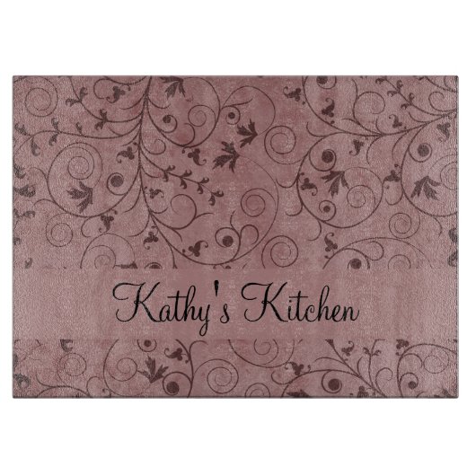 Rotes Grungy Blumen Schneidebrett (Vorderseite)