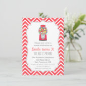 Rotes Gumball Einladung (Stehend Vorderseite)