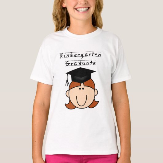 Rotes Haar GIrl Kindergarten Graduate Tshirts (Vorderseite)