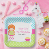 Rotes Haar Girl Sleepover Slumber Party Pappteller (Party)