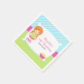 Rotes Haar Girl Sleepover Slumber Party Serviette (Ecke)