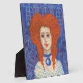 Rotes Haar, Ingwer Girl Rokoko Glasfaser, blau ora Fotoplatte (Seite)