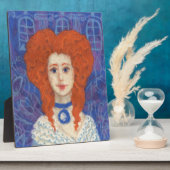 Rotes Haar, Ingwer Girl Rokoko Glasfaser, blau ora Fotoplatte (Seite)