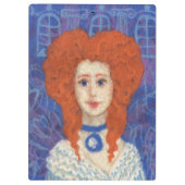 Rotes Haar, Ingwer Girl Rokoko Glasfaser, blau ora Klemmbrett (Rückseite)
