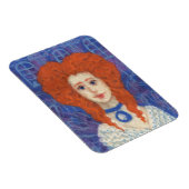 Rotes Haar, Ingwer Girl Rokoko Glasfaser, blau ora Magnet (Rechte Seite)