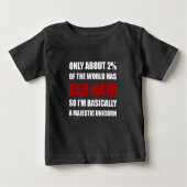 Rotes Haar-majestätisches Einhorn Baby T-shirt (Vorderseite)