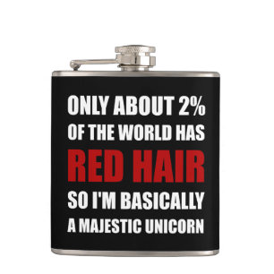 Rotes Haar-majestätisches Einhorn Flachmann
