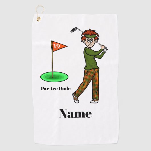 Rotes Haar Männlich Golfer Par-T-Shirt Typ Golf Ha Golfhandtuch (Vorderseite)