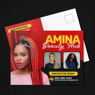 Rotes Haar & Schönheitssalon Flechter Friseur Perü Postkarte