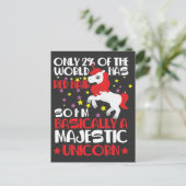 Rotes Haar Seltene Frau Majestic Einhorn Lover Postkarte (Stehend Vorderseite)