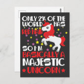 Rotes Haar Seltene Frau Majestic Einhorn Lover Postkarte (Vorne/Hinten)