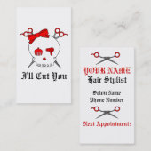 Rotes Haar-zusätzlicher Schädel (Scissor gekreuzte Terminkarte (Vorne/Hinten)