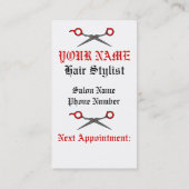 Rotes Haar-zusätzlicher Schädel (Scissor gekreuzte Terminkarte (Rückseite)