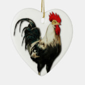 Rotes Hahn-Huhn fertigen besonders an Keramikornament (Rechts)