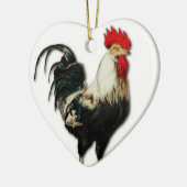Rotes Hahn-Huhn fertigen besonders an Keramikornament (Links)