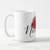 Rotes Hahn Monogramm Kaffeetasse (Links)