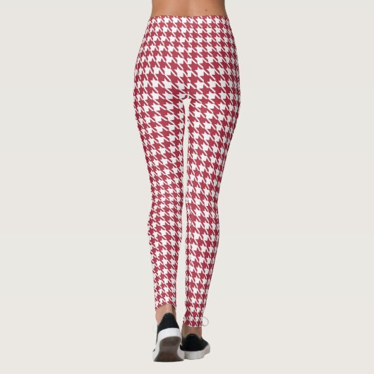 Rotes Hahnentrittmuster Frauen Leggings (Rückseite)