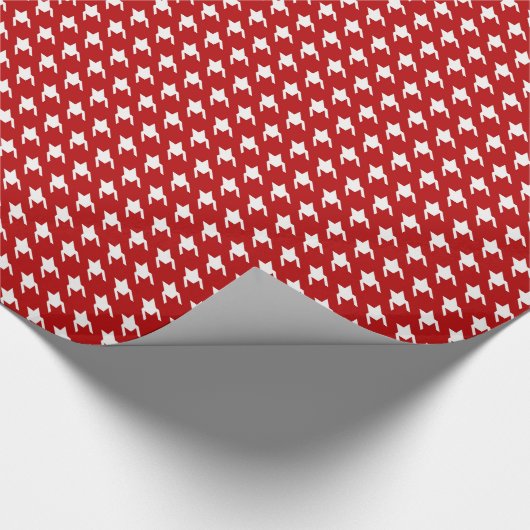 Rotes Hahnentrittmuster Geschenkpapier (Ecke)