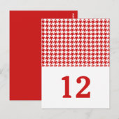 Rotes Hahnentrittmuster Tischnummer Postkarte (Vorne/Hinten)