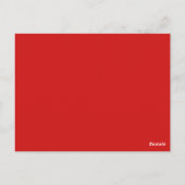 Rotes Hahnentrittmuster Tischnummer Postkarte (Rückseite)