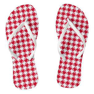 Rotes Hahnentrittmuster Wiederholungsmuster Badesandalen