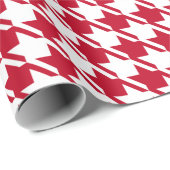 Rotes Hahnentrittmuster Wiederholungsmuster Geschenkpapier (Rolleneckpunkt)