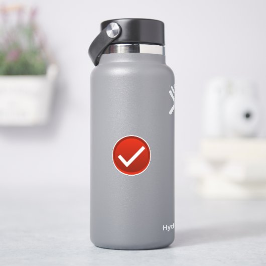 Rotes Häkchen Aufkleber (HydroFlask)