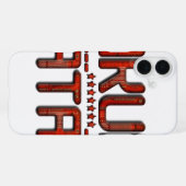Rotes Hakuna Matata 3D Techno-Star-Design iPhone Hülle (Rückseite (Horizontal))