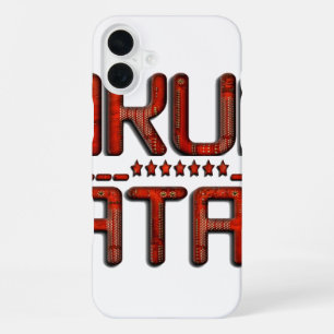 Rotes Hakuna Matata 3D Techno-Star-Design iPhone 16 Plus Hülle