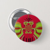 Rotes Hakuna Matata-Muster Button (Vorne & Hinten)