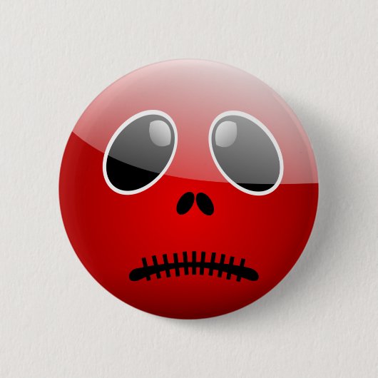 Rotes Halbkugel Button (Vorderseite)