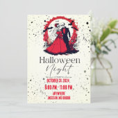 Rotes Halloween-Einladung Einladung (Stehend Vorderseite)